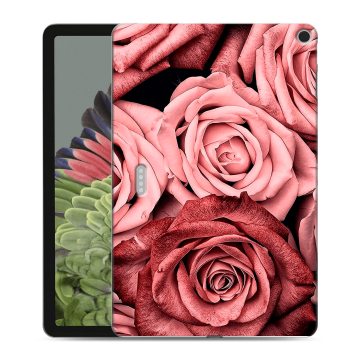 Силиконовый противоударный чехол на планшета Google Pixel Tablet с принтом Цветы розы