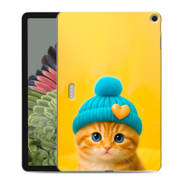 Силиконовый противоударный чехол на Google Pixel Tablet с принтом Котенок в шапке Силиконовый противоударный чехол на Google Pixel Tablet с принтом Котенок в шапке