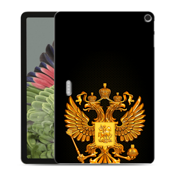 Силиконовый противоударный чехол на Google Pixel Tablet с принтом Герб России желтый Силиконовый противоударный чехол на Google Pixel Tablet с принтом Герб России желтый
