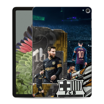 Силиконовый противоударный чехол на Google Pixel Tablet с принтом Messi Barcelona Силиконовый противоударный чехол на Google Pixel Tablet с принтом Messi Barcelona