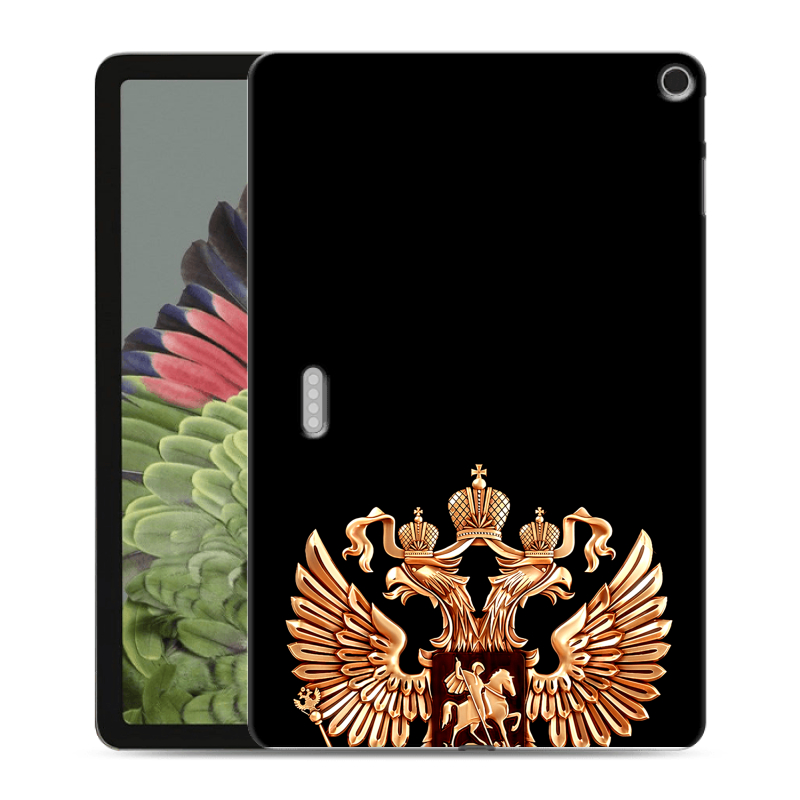 Силиконовый противоударный чехол на Google Pixel Tablet с принтом Герб России золотой Силиконовый противоударный чехол на Google Pixel Tablet с принтом Герб России золотой