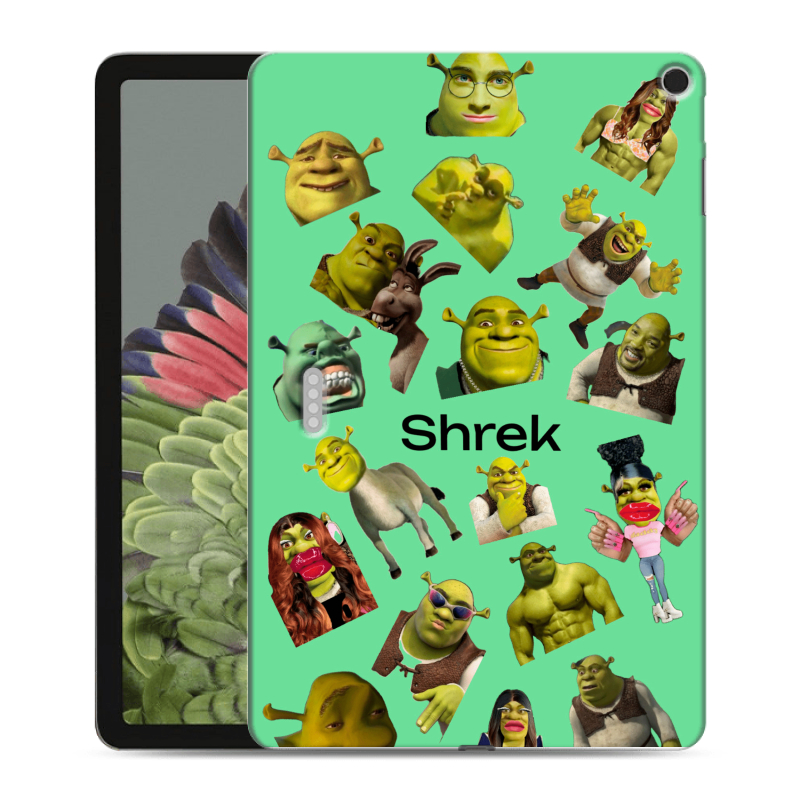 Силиконовый противоударный чехол на Google Pixel Tablet с принтом Шрек Shrek Силиконовый противоударный чехол на Google Pixel Tablet с принтом Шрек Shrek