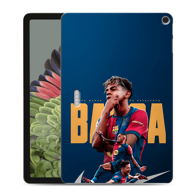 Силиконовый противоударный чехол на Google Pixel Tablet с принтом Барселона Barca Yamal Силиконовый противоударный чехол на Google Pixel Tablet с принтом Барселона Barca Yamal