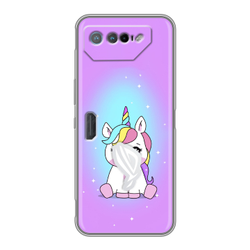 Силиконовый чехол на ASUS ROG Phone 7 с принтом Единорог Силиконовый чехол на ASUS ROG Phone 7 с принтом Единорог