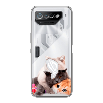 Силиконовый чехол на ASUS ROG Phone 7 с принтом Кошки Силиконовый чехол на ASUS ROG Phone 7 с принтом Кошки