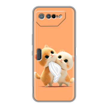 Силиконовый чехол на ASUS ROG Phone 7 с принтом Милые котики Силиконовый чехол на ASUS ROG Phone 7 с принтом Милые котики