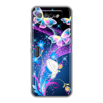 Силиконовый чехол на ASUS ROG Phone 7 с принтом Бабочки Силиконовый чехол на ASUS ROG Phone 7 с принтом Бабочки