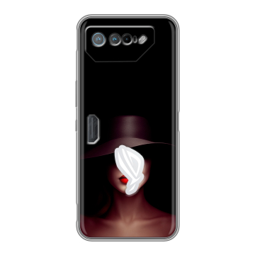 Силиконовый чехол на ASUS ROG Phone 7 с принтом Девушка в шляпе Силиконовый чехол на ASUS ROG Phone 7 с принтом Девушка в шляпе