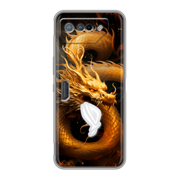 Силиконовый чехол на ASUS ROG Phone 7 с принтом Золотой дракон Силиконовый чехол на ASUS ROG Phone 7 с принтом Золотой дракон
