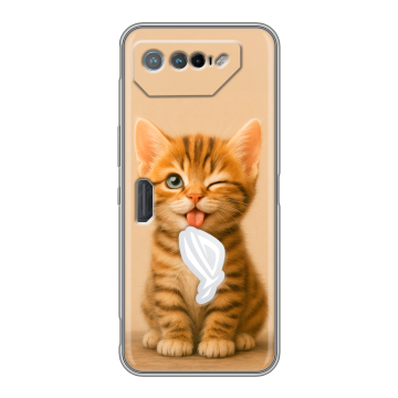 Силиконовый чехол на ASUS ROG Phone 7 с принтом котенок Силиконовый чехол на ASUS ROG Phone 7 с принтом котенок