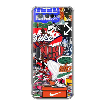 Силиконовый чехол на ASUS ROG Phone 7 с принтом Найк Nike яркий