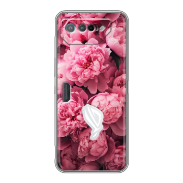 Силиконовый чехол на ASUS ROG Phone 7 с принтом цветы пионы