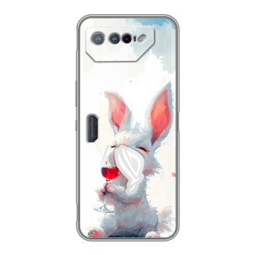 Силиконовый чехол на ASUS ROG Phone 7 с принтом кролик зайчик