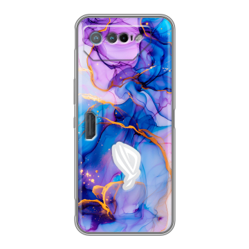 Силиконовый чехол на ASUS ROG Phone 7 с принтом синий мрамор Силиконовый чехол на ASUS ROG Phone 7 с принтом синий мрамор