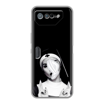Силиконовый чехол на ASUS ROG Phone 7 с принтом монашка