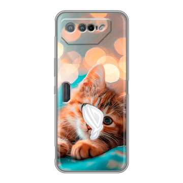 Силиконовый чехол на ASUS ROG Phone 7 с принтом котик