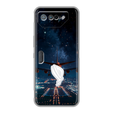 Силиконовый чехол на ASUS ROG Phone 7 с принтом самолет