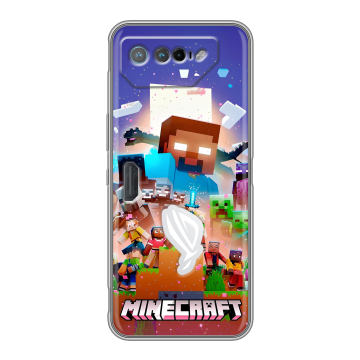 Силиконовый чехол на ASUS ROG Phone 7 с принтом Майнкрафт Minecraft Силиконовый чехол на ASUS ROG Phone 7 с принтом Майнкрафт Minecraft