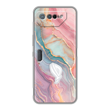 Силиконовый чехол на ASUS ROG Phone 7 с принтом розовый мрамор Силиконовый чехол на ASUS ROG Phone 7 с принтом розовый мрамор
