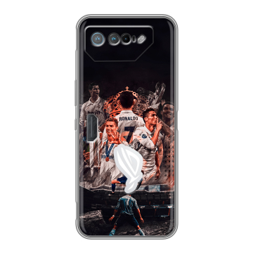 Силиконовый чехол на ASUS ROG Phone 7 с принтом Реал Роналдо Real Ronaldo