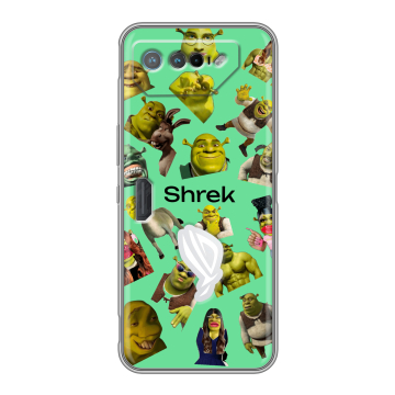 Силиконовый чехол на ASUS ROG Phone 7 с принтом Шрек Shrek Силиконовый чехол на ASUS ROG Phone 7 с принтом Шрек Shrek