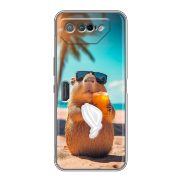 Силиконовый чехол на ASUS ROG Phone 7 с принтом Капибара