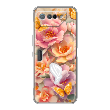 Силиконовый чехол на ASUS ROG Phone 7 с принтом Цветы и бабочки Силиконовый чехол на ASUS ROG Phone 7 с принтом Цветы и бабочки