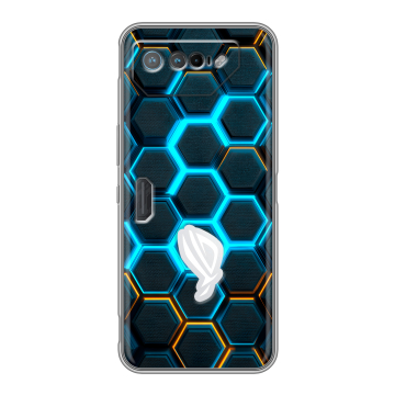 Силиконовый чехол на ASUS ROG Phone 7 с принтом Неоновые соты Силиконовый чехол на ASUS ROG Phone 7 с принтом Неоновые соты