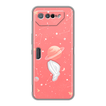 Силиконовый чехол на ASUS ROG Phone 7 с принтом Розовый космос Силиконовый чехол на ASUS ROG Phone 7 с принтом Розовый космос