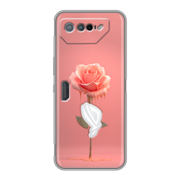 Силиконовый чехол на ASUS ROG Phone 7 с принтом Розовая роза Силиконовый чехол на ASUS ROG Phone 7 с принтом Розовая роза