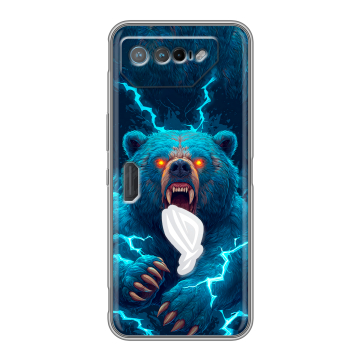 Силиконовый чехол на ASUS ROG Phone 7 с принтом Медведь Силиконовый чехол на ASUS ROG Phone 7 с принтом Медведь