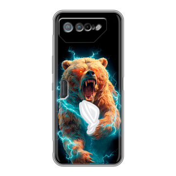Силиконовый чехол на ASUS ROG Phone 7 с принтом Медведь Силиконовый чехол на ASUS ROG Phone 7 с принтом Медведь