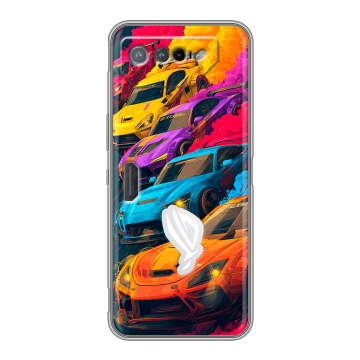 Силиконовый чехол на ASUS ROG Phone 7 с принтом Тачки Силиконовый чехол на ASUS ROG Phone 7 с принтом Тачки
