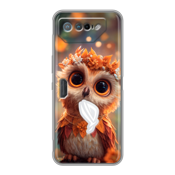 Силиконовый чехол на ASUS ROG Phone 7 с принтом Милая сова Силиконовый чехол на ASUS ROG Phone 7 с принтом Милая сова