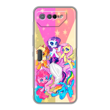 Силиконовый чехол на ASUS ROG Phone 7 с принтом My little pony Дружба чудо Силиконовый чехол на ASUS ROG Phone 7 с принтом My little pony Дружба чудо