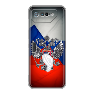 Силиконовый чехол на ASUS ROG Phone 7 с принтом Флаг России Силиконовый чехол на ASUS ROG Phone 7 с принтом Флаг России