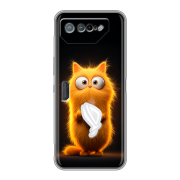 Силиконовый чехол на ASUS ROG Phone 7 с принтом Смешной кот Силиконовый чехол на ASUS ROG Phone 7 с принтом Смешной кот