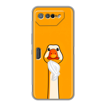 Силиконовый чехол на ASUS ROG Phone 7 с принтом Смешная утка Силиконовый чехол на ASUS ROG Phone 7 с принтом Смешная утка