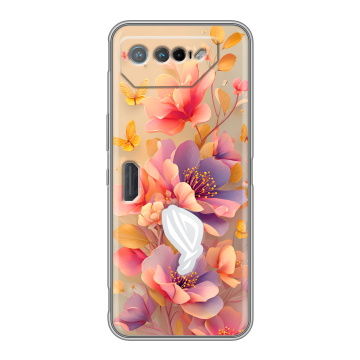 Силиконовый чехол на ASUS ROG Phone 7 с принтом Цветы и бабочки Силиконовый чехол на ASUS ROG Phone 7 с принтом Цветы и бабочки