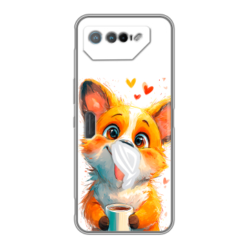 Силиконовый чехол на ASUS ROG Phone 7 с принтом корги