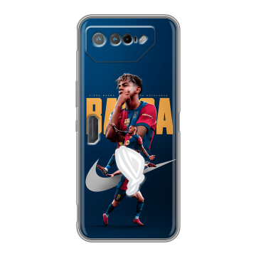 Силиконовый чехол на ASUS ROG Phone 7 с принтом Барселона Barca Yamal Силиконовый чехол на ASUS ROG Phone 7 с принтом Барселона Barca Yamal