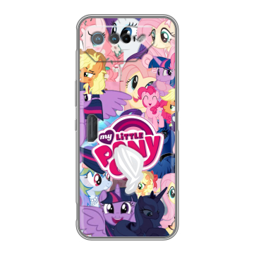Силиконовый чехол на ASUS ROG Phone 7 с принтом My little pony Дружба чудо Силиконовый чехол на ASUS ROG Phone 7 с принтом My little pony Дружба чудо