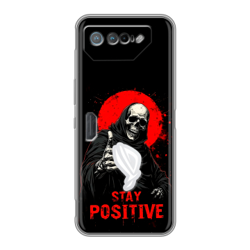 Силиконовый чехол на ASUS ROG Phone 7 с принтом смешной скелет