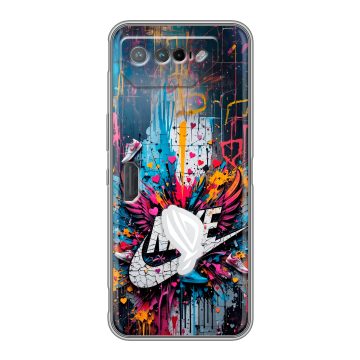 Силиконовый чехол на ASUS ROG Phone 7 с принтом Nike Найк Силиконовый чехол на ASUS ROG Phone 7 с принтом Nike Найк