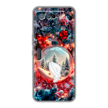 Силиконовый чехол на ASUS ROG Phone 7 с принтом Новый год