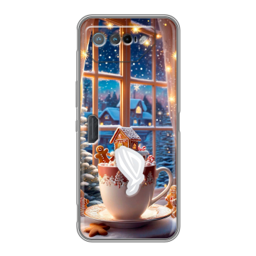 Силиконовый чехол на ASUS ROG Phone 7 с принтом Новый год
