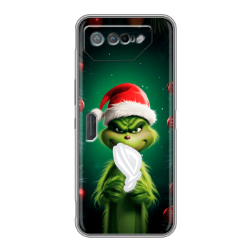 Силиконовый чехол на ASUS ROG Phone 7 с принтом Гринч Новый год Рождество