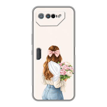 Силиконовый чехол на ASUS ROG Phone 7 с принтом женский