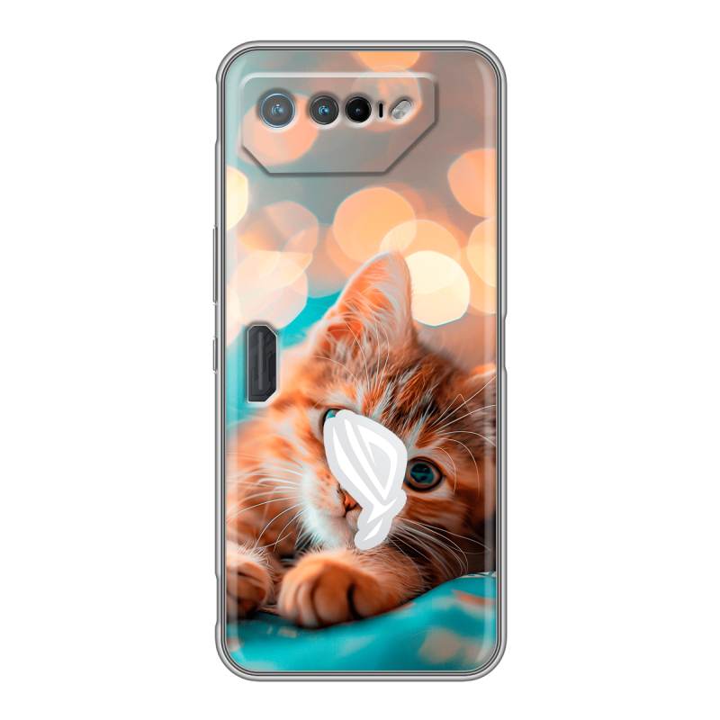 Силиконовый чехол на ASUS ROG Phone 7 с принтом котик Силиконовый чехол на ASUS ROG Phone 7 с принтом котик