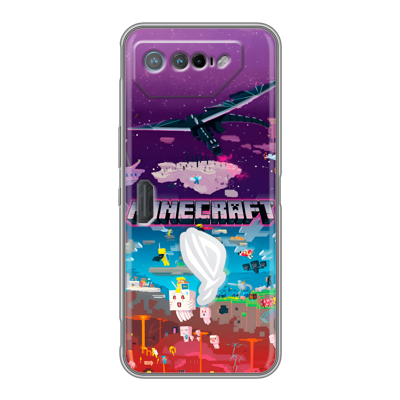 Силиконовый чехол на ASUS ROG Phone 7 с принтом Майнкрафт Minecraft Силиконовый чехол на ASUS ROG Phone 7 с принтом Майнкрафт Minecraft